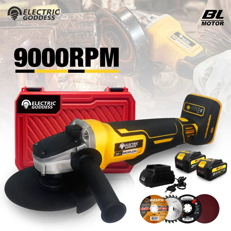 EDOG DCG406 Brushless Angle Grinder Cordless Metal Polishing Machine Cutting Woodworking Power Tool For Makita 21V Battery Pin