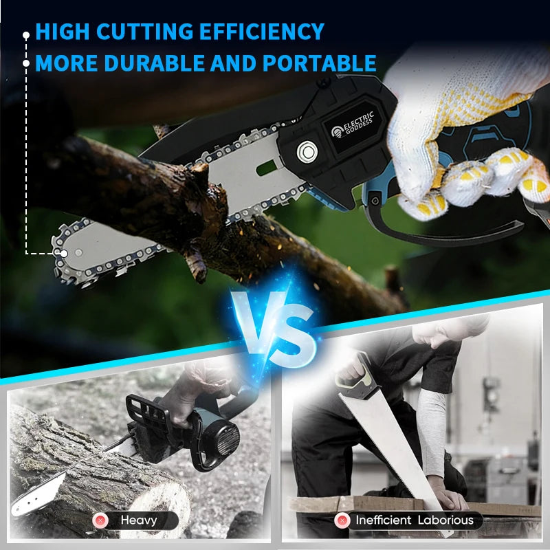 4/6/8 Inch Mini Cordless Electric Chain Saw Woodworking Handheld Pruning Chainsaw Garden Saw For Makita 18V Battery Pins