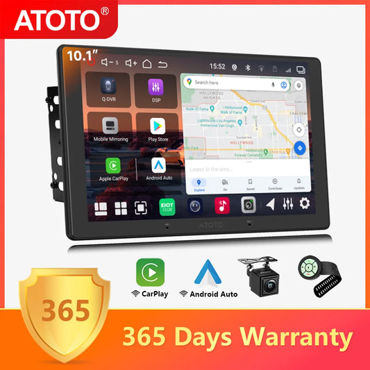 ATOTO 10 inch Universal 2 Din Car Radio Multimedia Player Wireless Carplay Screen Android Auto Car Stereo Intelligent System V10