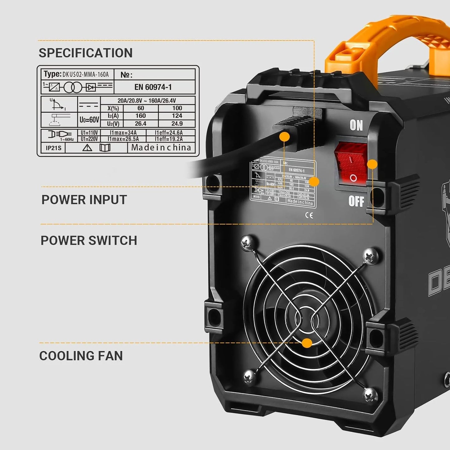 DEKO Stick Welder 160A ARC/Lift TIG 2-in-1 Welding Machine with 110v/220v Dual Voltage IGBT Inverter Welder