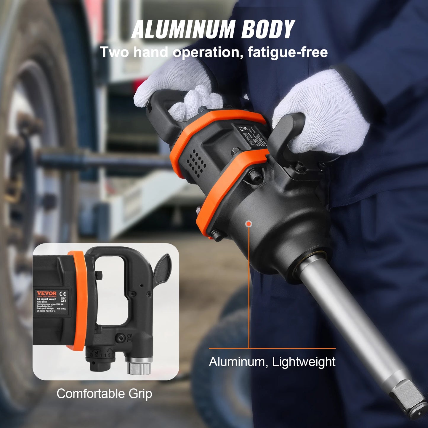 SucceBuy 1 Inch Air Impact Wrench High Reverse Torque Outpu Pneumatic Impact Gun for Heavy Duty Repairs and Maintenance Car Tire