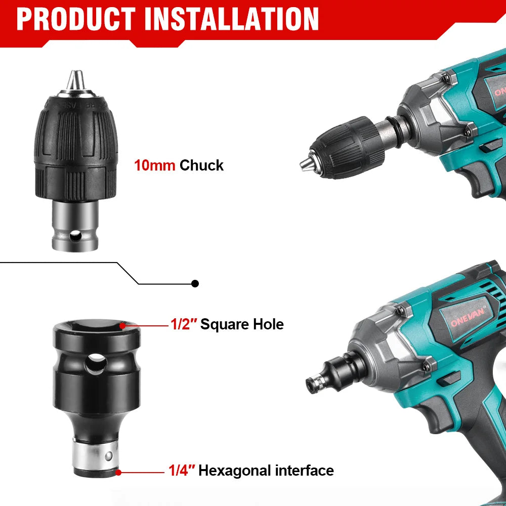 12Pcs Set 14/17/18/19/21/22 MM Electric Screwdrivers Wrench Accessories Impact Wrench Socket Adapter Kit Drill Drive Adapter SET