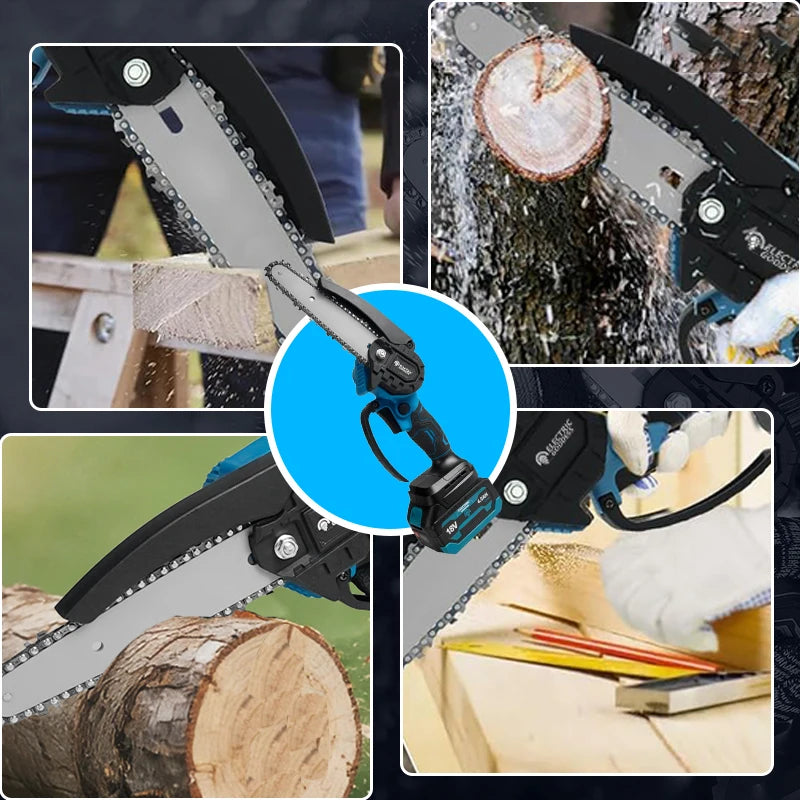 4/6/8 Inch Mini Cordless Electric Chain Saw Woodworking Handheld Pruning Chainsaw Garden Saw For Makita 18V Battery Pins