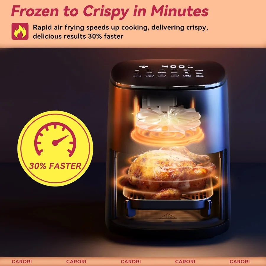 Air Fryer with 12 Preset Functions Large 6Qt Capacity Viewing Window Up to 400 Crisp Cooking Ideal for Baking Roasting Dehydrat