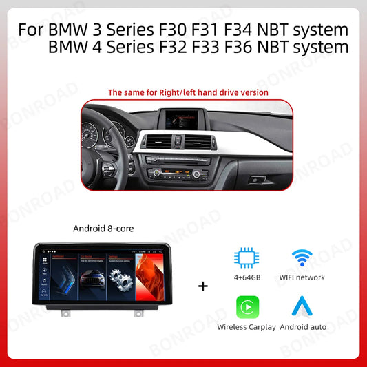 Wireless Carplay Multimedia Display Screen Android Auto Radio For BMW 1 2 3 4 Series F20 F21 F22 F30 F31 F32 F33 F34 F36 M4 F82