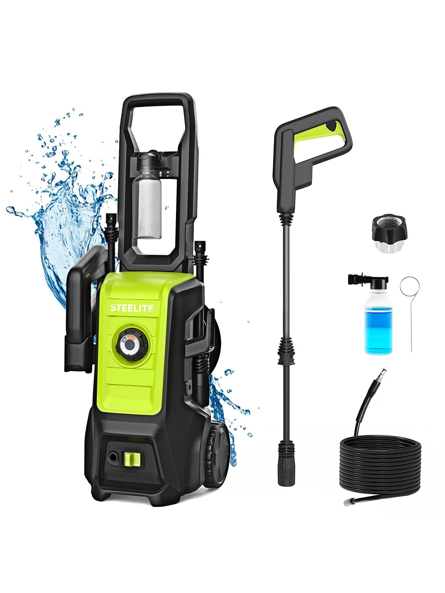 Deli Steelite Electric Pressure Washer, 3500 PSI, Max 2.25 GPM Portable Power Washer with Adjustable Nozzles, Extended Hose