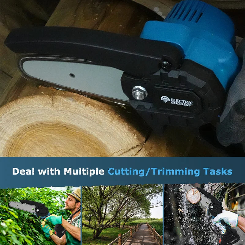 4/6/8 Inch Mini Cordless Electric Chain Saw Woodworking Handheld Pruning Chainsaw Garden Saw For Makita 18V Battery Pins