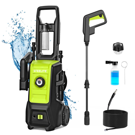 Deli Steelite Electric Pressure Washer, 3500 PSI, Max 2.25 GPM Portable Power Washer with Adjustable Nozzles, Extended Hose