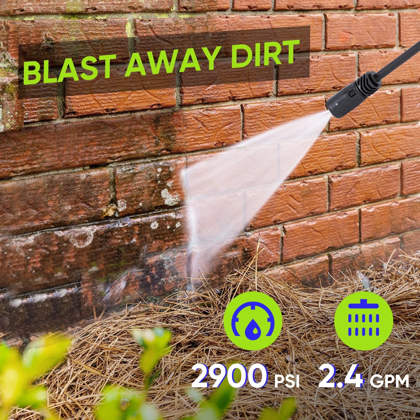 Deli Steelite Electric Pressure Washer, 3500 PSI, Max 2.25 GPM Portable Power Washer with Adjustable Nozzles, Extended Hose