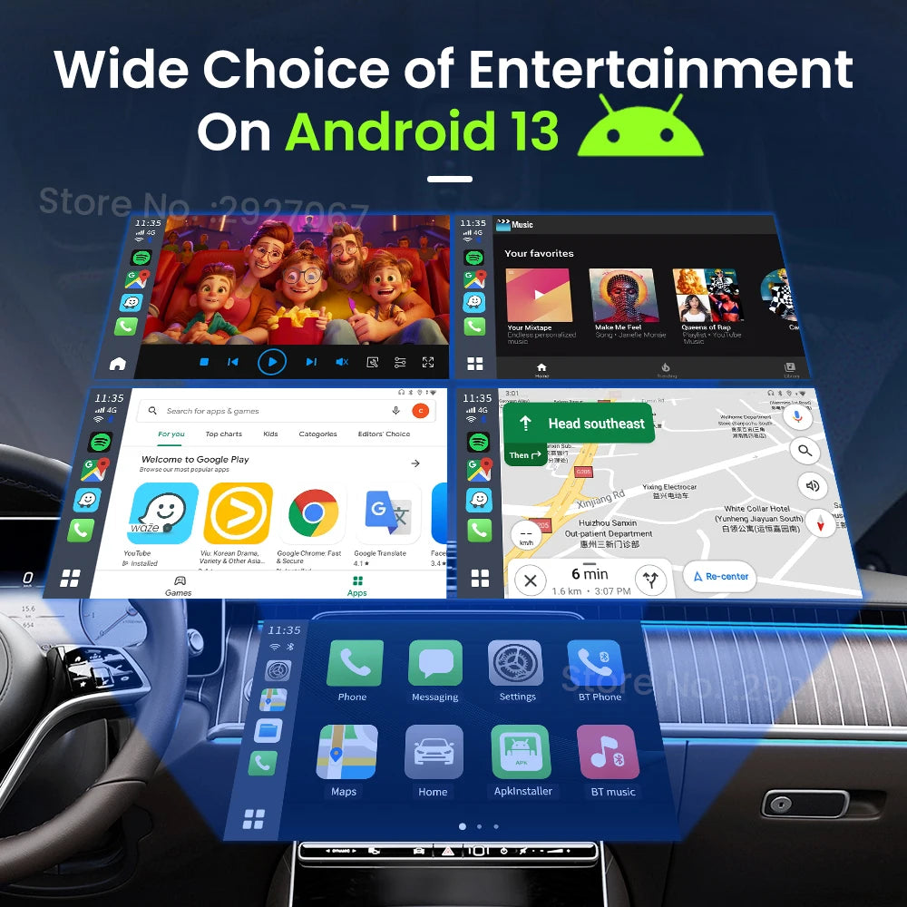 CarlinKit CarPlay Ai TV Box Android 13 QCM6125 Wireless CarPlay Android Auto 4G LTE Smart Car Play Streaming Box 8G 128G FOTA