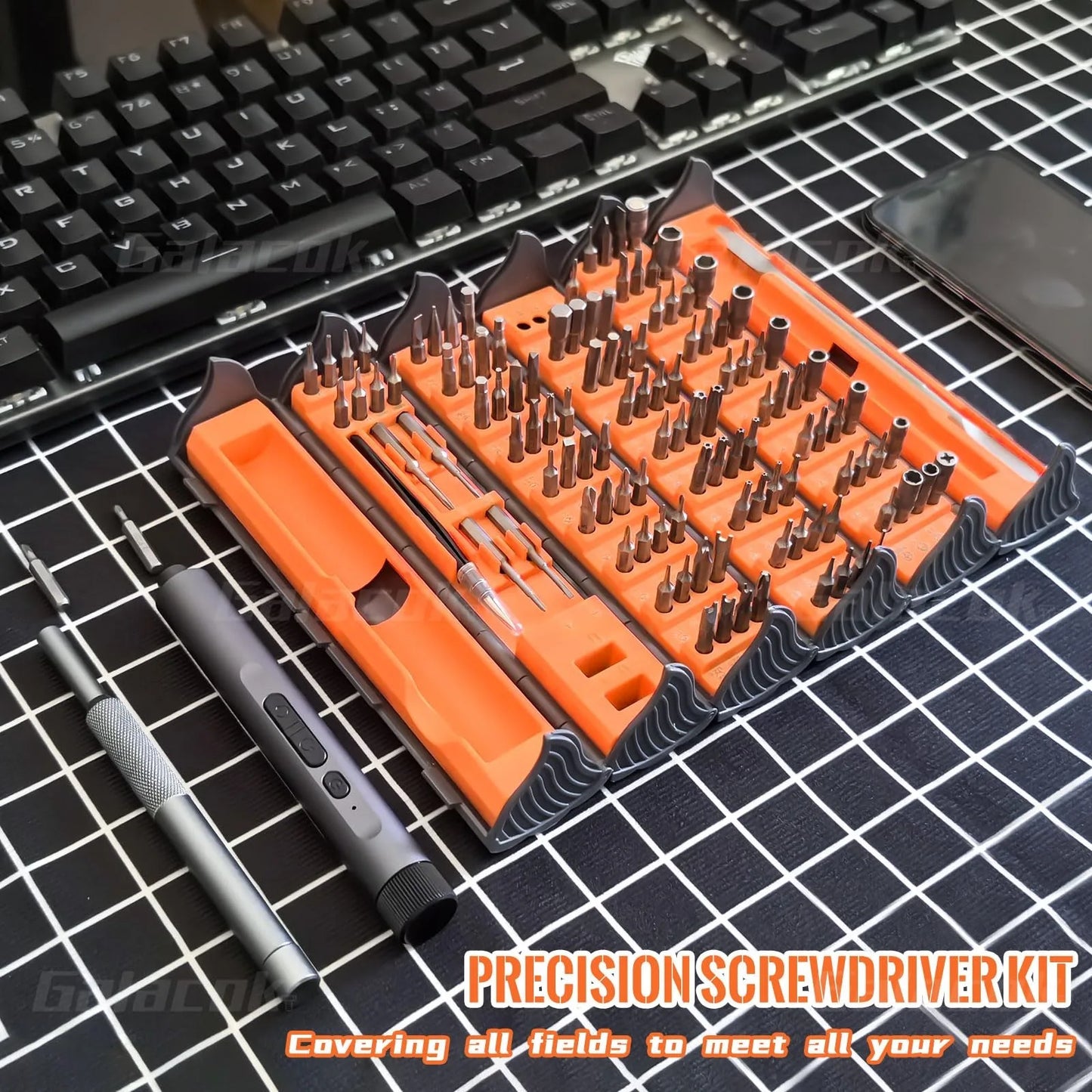 138 in 1 Electric Precision Screwdriver Set Mini Repair Tool Kit with 122 Magnetic Phillips Torx Bits for iPhone Watch Camera PC