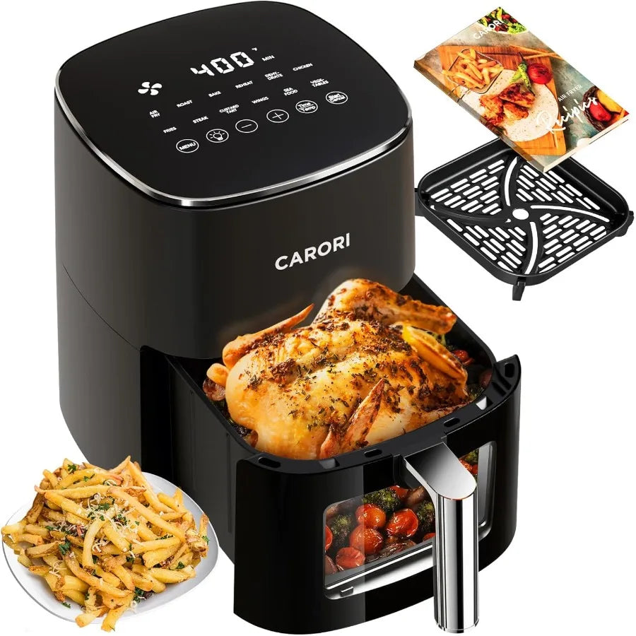 Air Fryer with 12 Preset Functions Large 6Qt Capacity Viewing Window Up to 400 Crisp Cooking Ideal for Baking Roasting Dehydrat