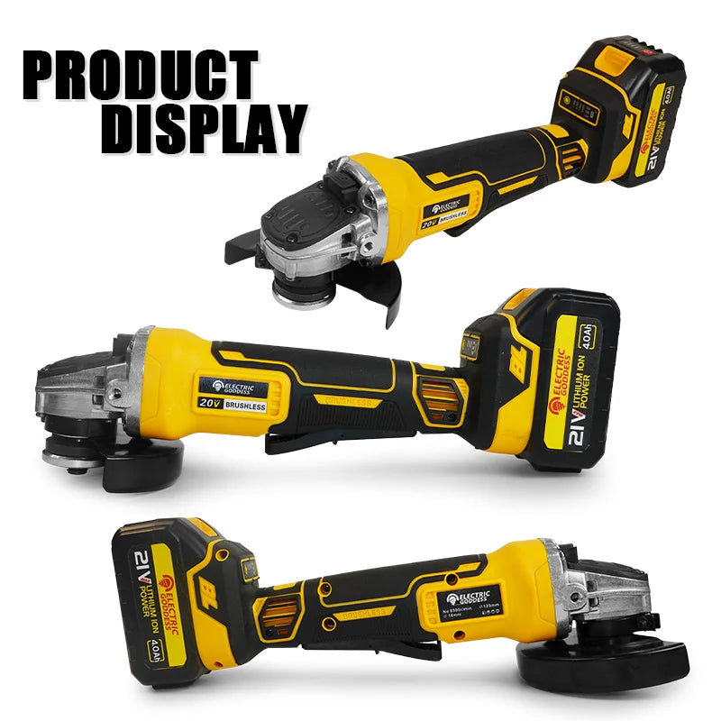 EDOG DCG406 Brushless Angle Grinder Cordless Metal Polishing Machine Cutting Woodworking Power Tool For Makita 21V Battery Pin